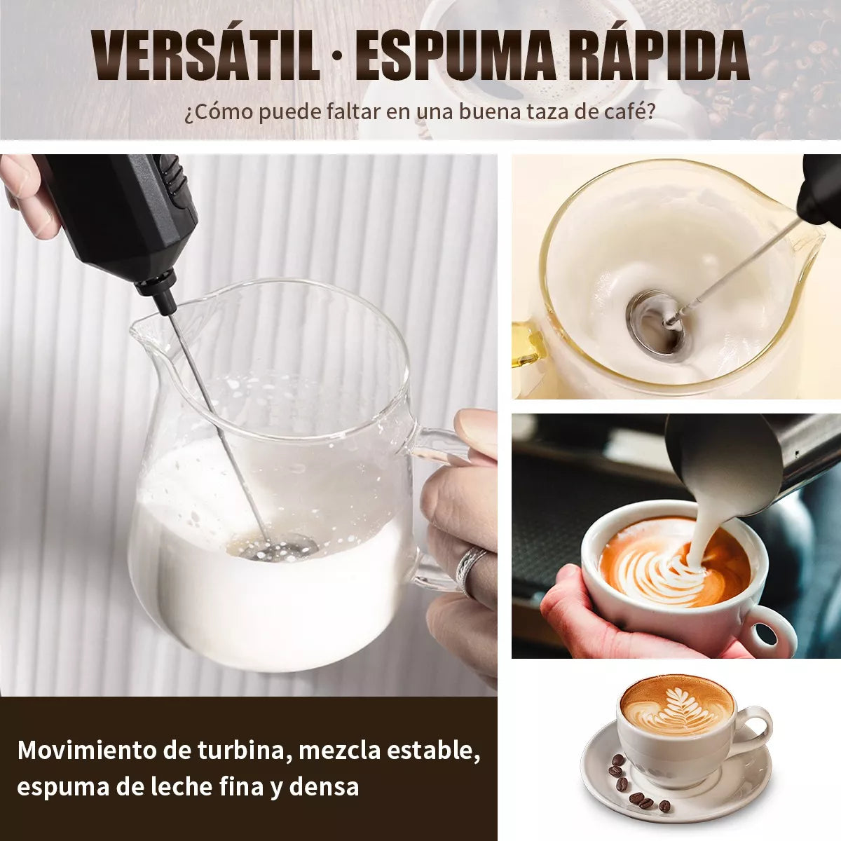 Batidor espumero de pilas