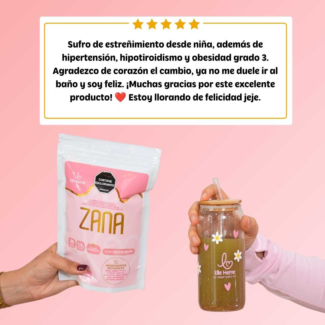Zana ® | Fibra en polvo para prevenir estreñimiento sabor a frutos rojos