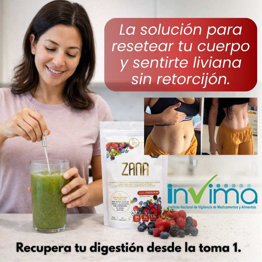 Zana ® | Fibra en polvo para prevenir estreñimiento sabor a frutos rojos
