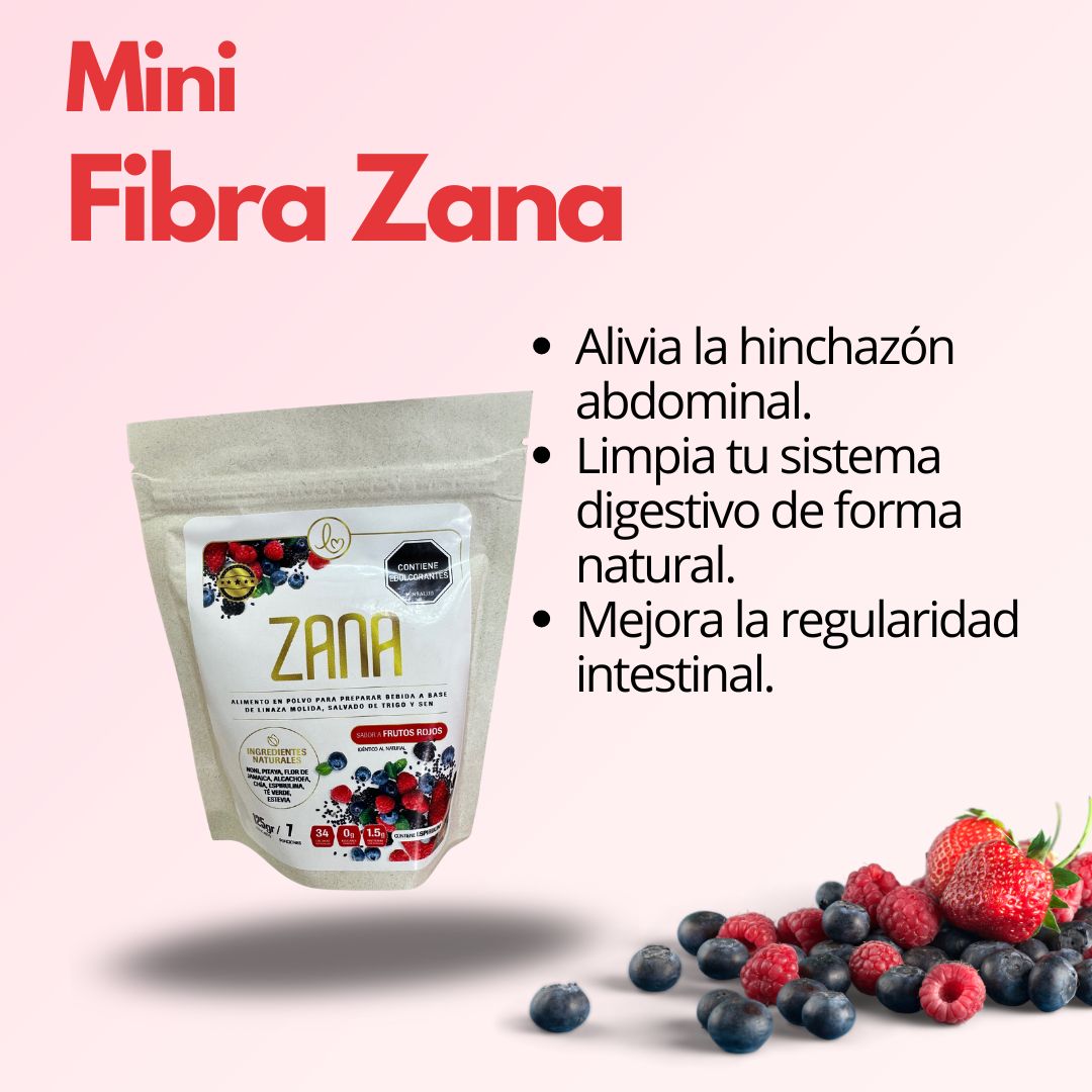 Mini fibra Zana ® | Fibra en polvo para prevenir estreñimiento sabor a frutos rojos 120 gr