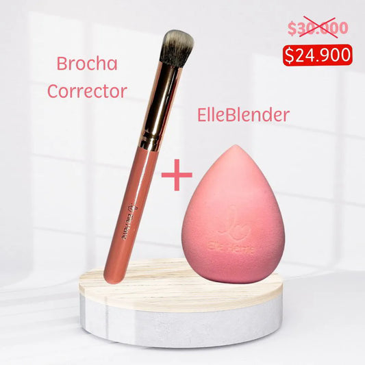 Combo Brocha corrector + ElleBlender